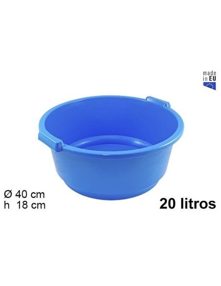 BARREÑO 20L PLASTICO REDONDO AZUL