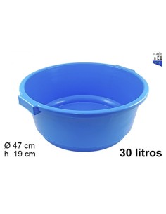 BARREÑO 30L PLASTICO REDONDO AZUL