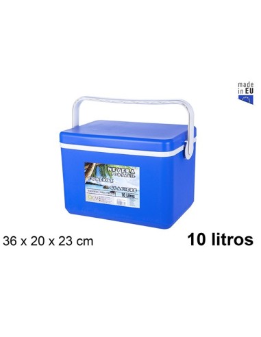 NEVERA AZUL 10L TAPA PLANA