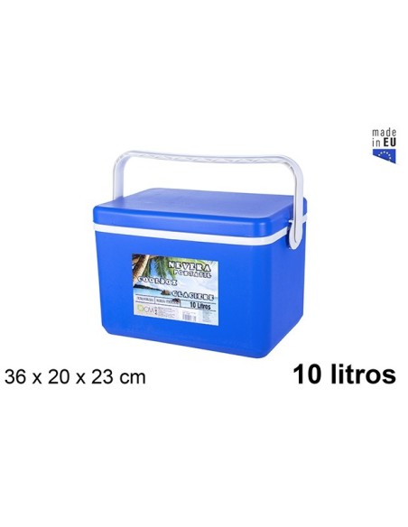 NEVERA AZUL 10L TAPA PLANA