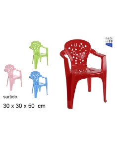 SILLA 30X30X50CM PLASTICO INFANTIL COL.SURT.LETRAS