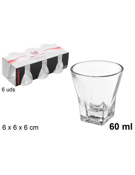 VASO 60ML 6UND CRISTAL  MARGARITA