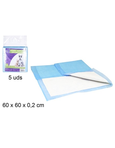EMPAPADOR ABSORBENTE 60X60CM 5UND MASCOTAS