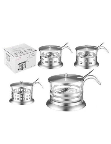 AZUCARERO 220ML METAL Y CRISTAL