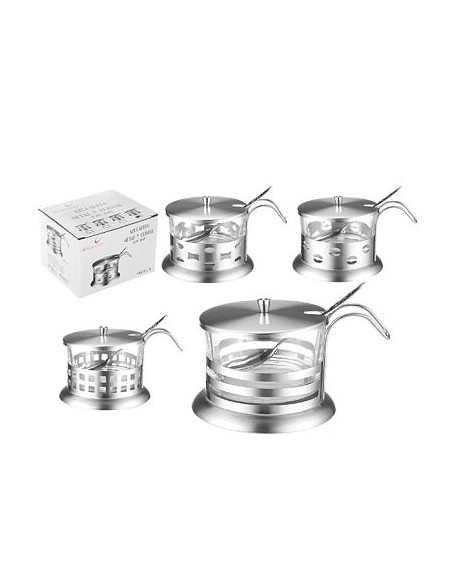 AZUCARERO 220ML METAL Y CRISTAL