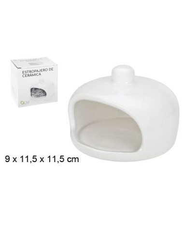 ESTROPAJERO CERAMICA BLANCA