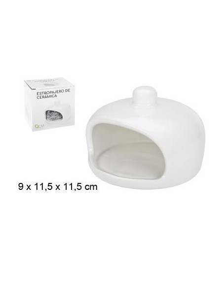 ESTROPAJERO CERAMICA BLANCA