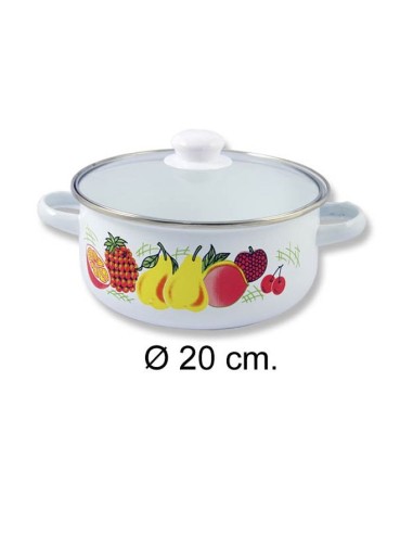 OLLA 20CM DEC C/TAPA CRISTAL