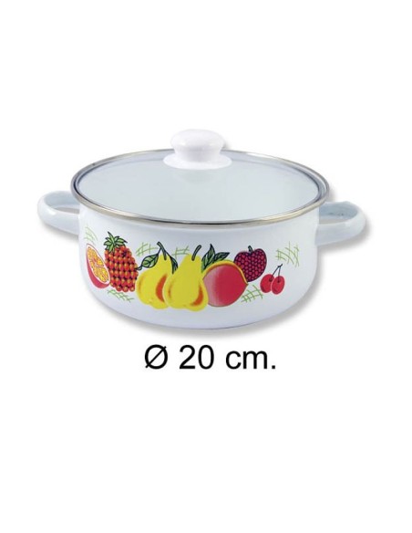 OLLA 20CM DEC C/TAPA CRISTAL