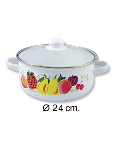 OLLA 24CM DEC C/TAPA CRISTAL