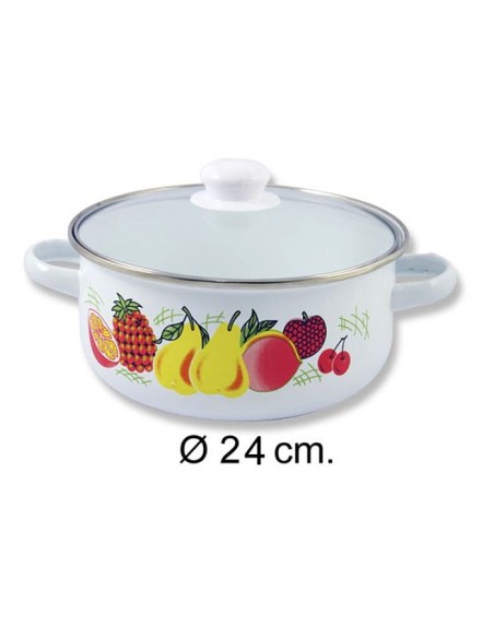 OLLA 24CM DEC C/TAPA CRISTAL