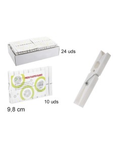 PINZAS 9.8CM 10UND PLASTICO BLANCO