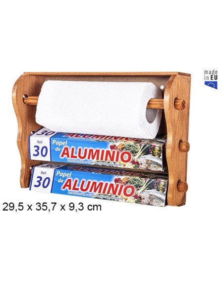 PORTARROLLO TRIPLE CAOBA