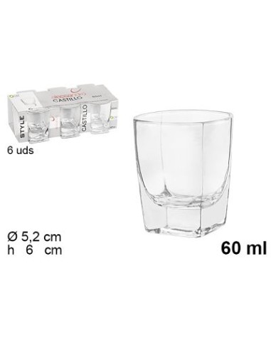 VASO 60ML 8CM CRISCAL 6UND CASTILLO
