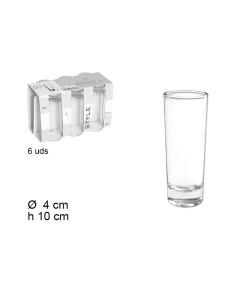 VASO 10CM CRISTAL 6UND ALTO