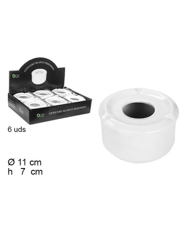 CENICERO 7CM BLANCO REDONDO
