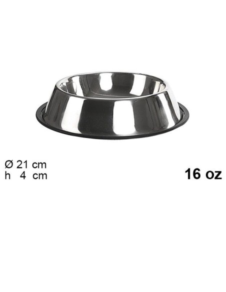 COMEDERO PERRO 16OZ.ACERO
