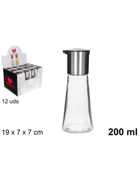 ACEITERA/VINAJERA 200ML CON TAPA ACERO