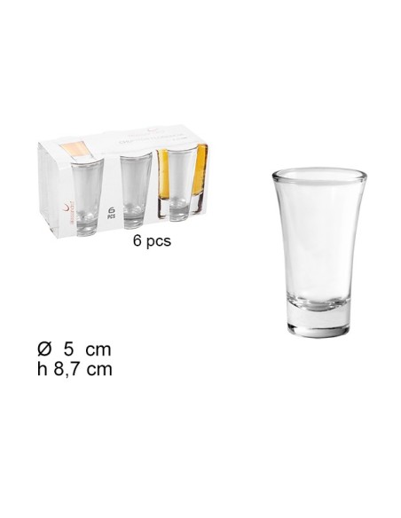 VASO 5CM CRISTAL 6UND FLORENCIA