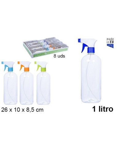 PULVERIZADOR 1L TRANSPARENTE REDONDO