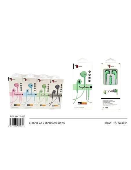 AURICULAR + MICRO COLORES