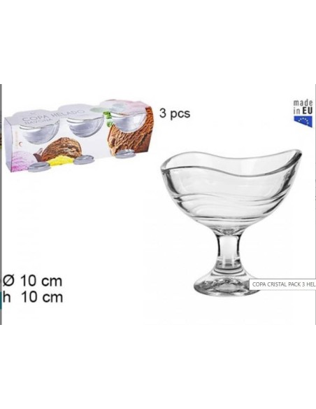 COPA CRISTAL PACK 3 HELADO NAVONA 180ml