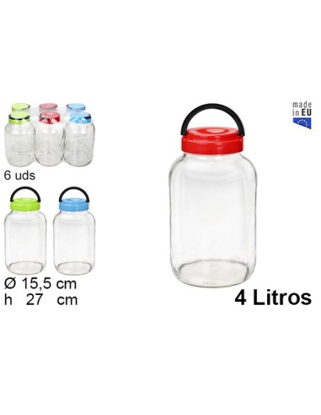 BOTE CRISTAL MULTIUSOS TAPA PLASTICO 4 L.