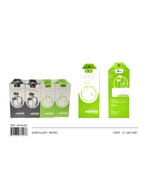 AURICULAR  +  MICRO  BLANCO  Y  NEGRO