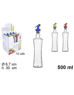 ACEITERA-VINAJERA 500ML CRISTAL REDONDA ANTIGOTEO