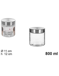 BOTE 800ML CRISTAL TAPA METAL