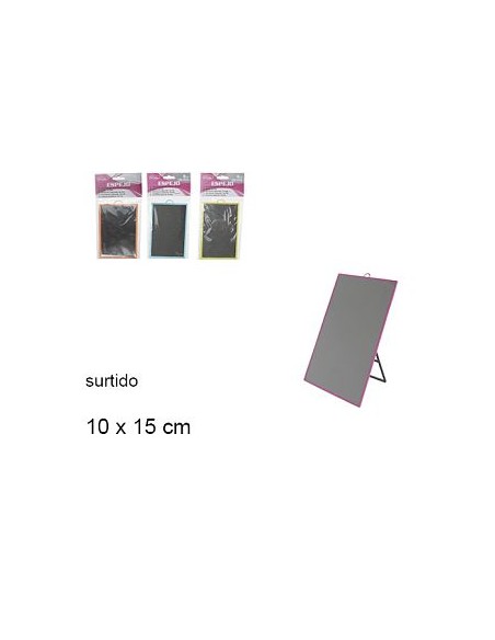 ESPEJO RECTANGULAR CON SOPORTE 10X15CM