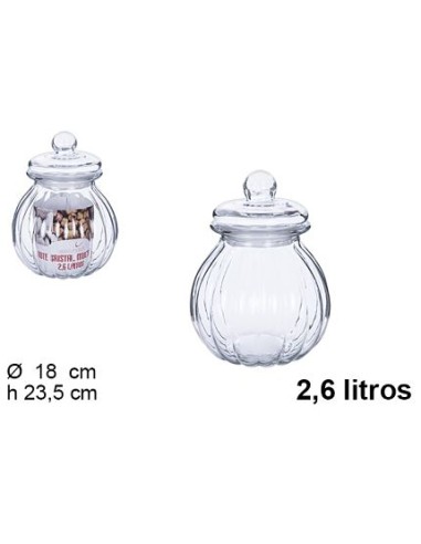 BOTE 2.6L CRISTAL CALABAZA HERMETICO