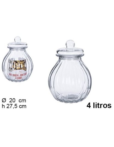 BOTE 4L CRISTAL CALABAZA HERMETICO