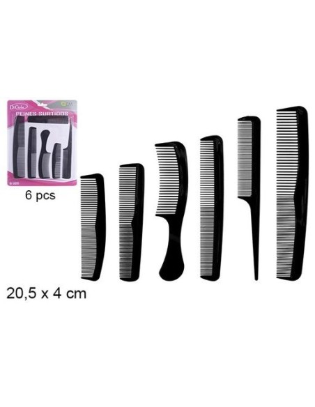 PEINE NEGRO 6 UNIDADES