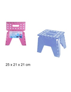 TABURETE 25X21X21CM PLASTICO PLEGABLE DOS COLORES