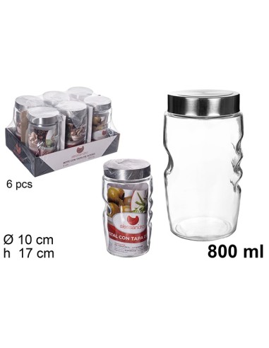 BOTE 800ML CRISTAL TAPA ACERO