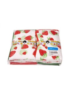 PAÑO MICROFIBRA FRESAS FONDO BLANCO