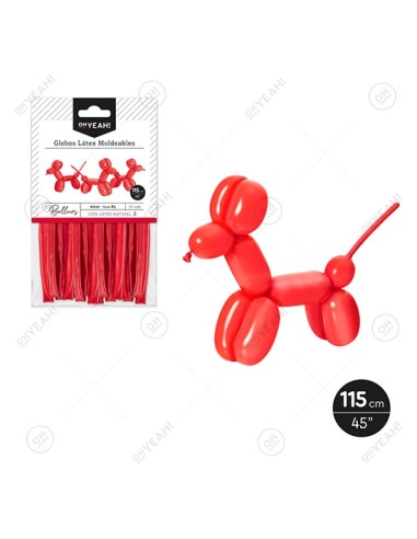 GLOBO MOLDEABLE ROJO 115CM LÁTEX 15 UDS