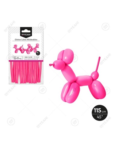 GLOBO MOLDEABLE ROSA 115CM LÁTEX 15 UDS