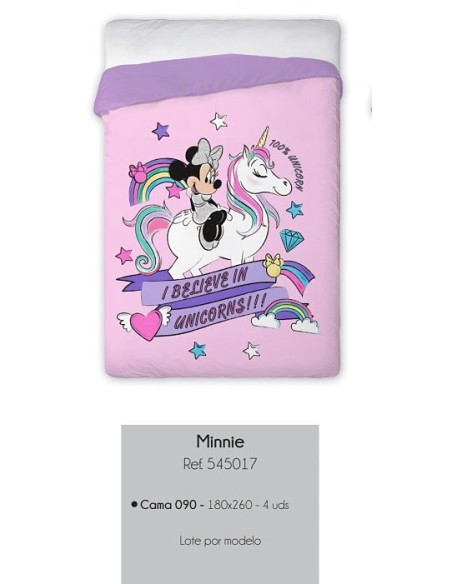 EDREDON MINNIE 180X260 ROSA