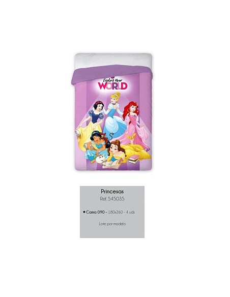 EDREDON PRINCESAS 180X260 ROSA
