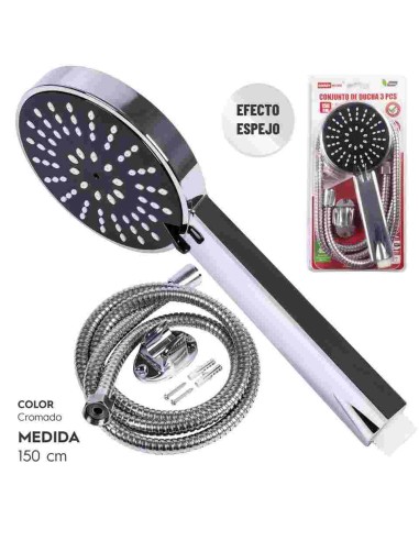 CONJUNTO DE DUCHA 3 PZAS REDONDO NG CALIDAD 1,50 M