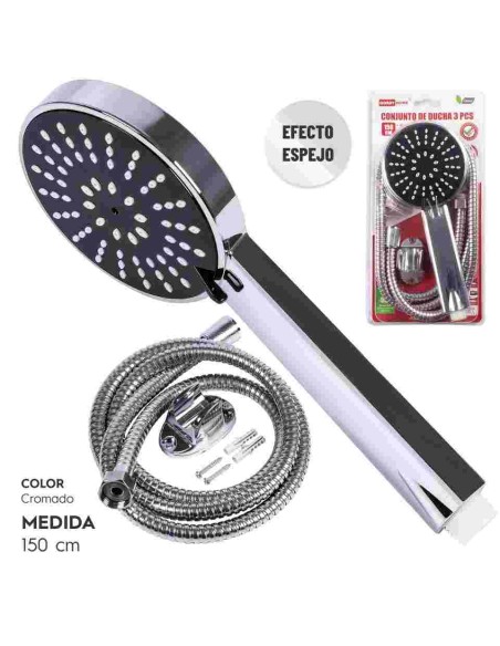 CONJUNTO DE DUCHA 3 PZAS REDONDO NG CALIDAD 1,50 M