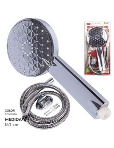 CONJUNTO DE DUCHA 3 PZAS REDONDO PLATA CALIDAD 1,5