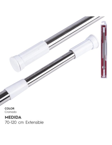 BARRA CORTINA 70-120CM EXTENSIBLE ALUMINIO