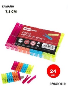 PINZAS 7.5CM 24UND ROPA PLASTICO