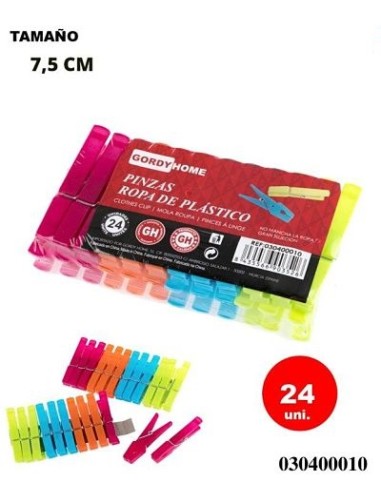 PINZAS 7.5CM 24UND ROPA PLASTICO