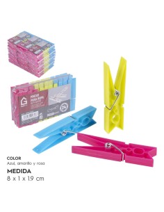 PINZAS 8X1X1.9CM 24UND ROPA PLASTICO