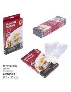BOLSAS PARA BOCADILLOS 80 UDS. 17,5x30 CM