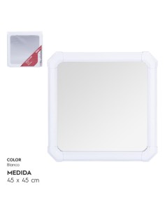 ESPEJO BAÑO 45x45 CM BLANCO B/CORCHO
